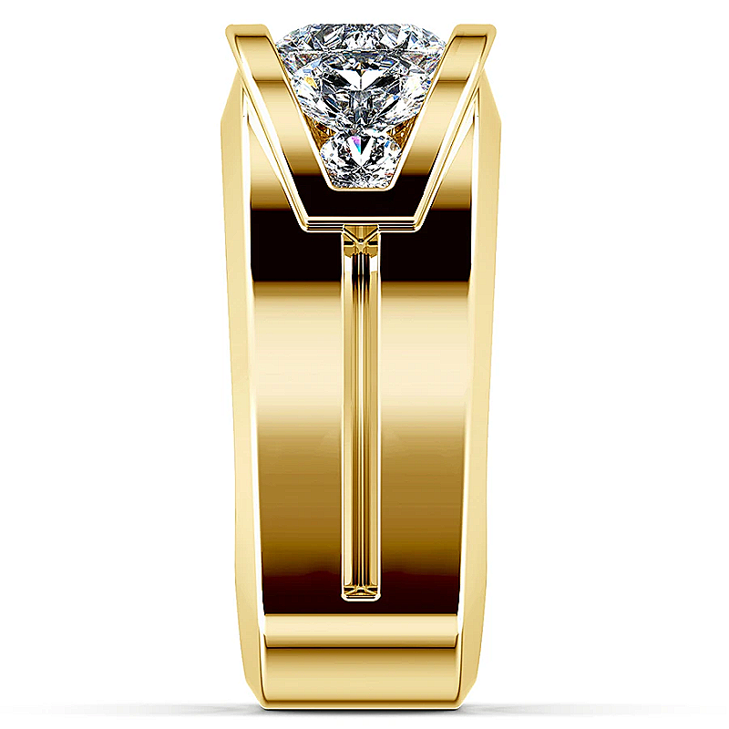 Jorrio handmade timeless gold round cut D-color moissanite men's ring
