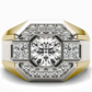 Jorrio handmade two-tone octagon halo tasteful men’s ring