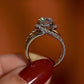 Jorrio handmade 1.5ct gold round cut halo sterling silver engagement ring