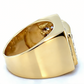 Jorrio Handmade Multiple Tiers Channel Set Round CZ Angled Men's Band Ring