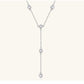 Jorrio handmade 1.1ct round cut elegant moissanite sterling silver y-necklace