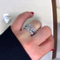Jorrio handmade 1 ct marquise cut 2 pieces vintage sterling silver bridal ring set