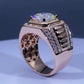 Jorrio handmade 5ct round cut pavé setting dazzling men's ring