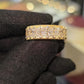 Jorrio handmade gold-color radiant cut vintage sterling silver men's ring