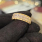 Jorrio handmade gold-color radiant cut vintage sterling silver men's ring