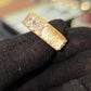 Jorrio handmade gold-color radiant cut vintage sterling silver men's ring