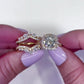 Jorrio halo round cut gold sterling silver ring set