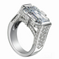 Jorrio handmade elegant emerald-cut triple-layer pavé sparkle men's ring