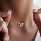 Jorrio handmade rose gold origami heart sterling silver necklace