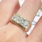 Jorrio Handmade Round Cut Timeless Three Stone Moissanite Unisex Statement Ring