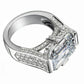 Jorrio handmade elegant emerald-cut triple-layer pavé sparkle men's ring