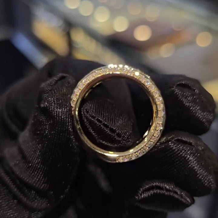 Jorrio handmade gold-color princess cut brilliant men's ring