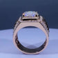 Jorrio handmade 5ct round cut pavé setting dazzling men's ring