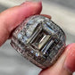 Jorrio handmade massive emerald cut men's bold wide band ring