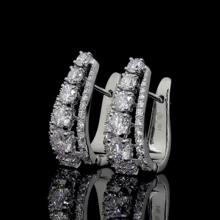 Jorrio round cut dazzling sterling silver earrings