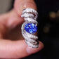 Jorrio handmade ocean blaze sapphire wave sterling silver ring