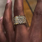 Jorrio handmade unconventional random irregular polygon broken mirror men's ring