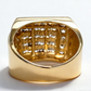 Jorrio Handmade Multiple Tiers Channel Set Round CZ Angled Men's Band Ring