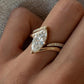 Jorrio handmade marquise cut swirl sterling ring set