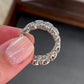 Jorrio Handmade Infinity Loop Pear CZ Bezel Set Wide Band Women’s Ring