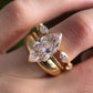 Jorrio charming 3ct gold-color marquise cut sterling silver 3pcs ring set