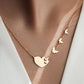 Jorrio handmade asymmetrical heart butterfly sterling silver necklace
