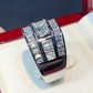 Jorrio Handmade 2ct Emerald Cut Baguette Pavé Men's Ring
