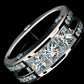 Jorrio handmade modern & elegant three stone princess cut men's ring
