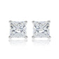 Jorrio four prongs princess cut created diamond sterling silver earrings