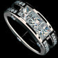 Jorrio handmade modern & elegant three stone princess cut men's ring