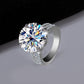 Jorrio handmade 10ct brilliant round cut moissanite solitaire sterling silver ring