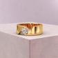 Jorrio Handmade 1CT Princess Cut Moissanite Geometric Wedding Men's Ring