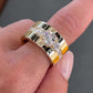 Jorrio handmade round cut three stone design luxury sterling silver ring