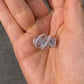 Jorrio handmade round cut triple-stone crisscross pavé halo sterling silver ring