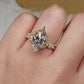 Jorrio handmade luxury 4ct marquise cut gold-color sterling silver ring
