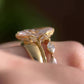 Jorrio charming 3ct gold-color marquise cut sterling silver 3pcs ring set