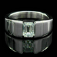Jorrio Handmade 2ct Emerald-cut Bezel-set Modern Men's Ring