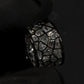 Jorrio handmade unconventional random irregular polygon broken mirror men's ring