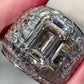 Jorrio handmade massive emerald cut men's bold wide band ring