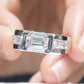 Jorrio Handmade Emerald Cut Bold Contemporary Moissanite Ring