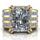 Jorrio handmade bold & statement radiant cut channel-set men's wide band ring