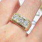 Jorrio Handmade Round Cut Timeless Three Stone Moissanite Unisex Statement Ring