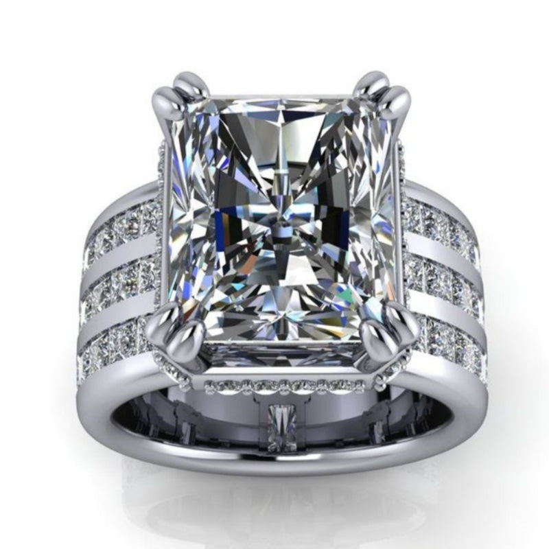 Jorrio handmade bold & statement radiant cut channel-set men's wide band ring