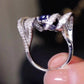 Jorrio handmade ocean blaze sapphire wave sterling silver ring