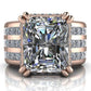 Jorrio handmade bold & statement radiant cut channel-set men's wide band ring