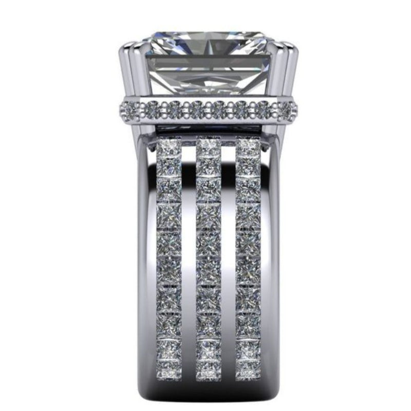 Jorrio handmade bold & statement radiant cut channel-set men's wide band ring