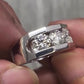 Jorrio Handmade Classic Modern Triple Round Moissanite Men's Ring