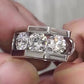 Jorrio Handmade Classic Modern Triple Round Moissanite Men's Ring