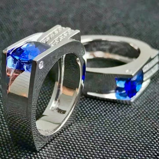 Jorrio handmade vintage luxe royal bluefire bold men’s ring