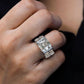 Jorrio handmade 7ct asscher cut iced out men's engagement wedding ring